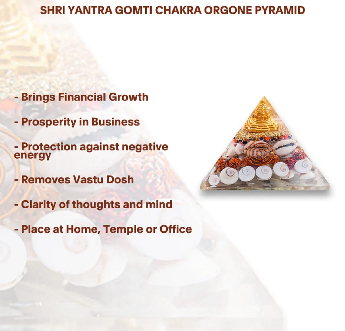 Crystal Wealth Gomati Chakra Shree Yantra Pyramid