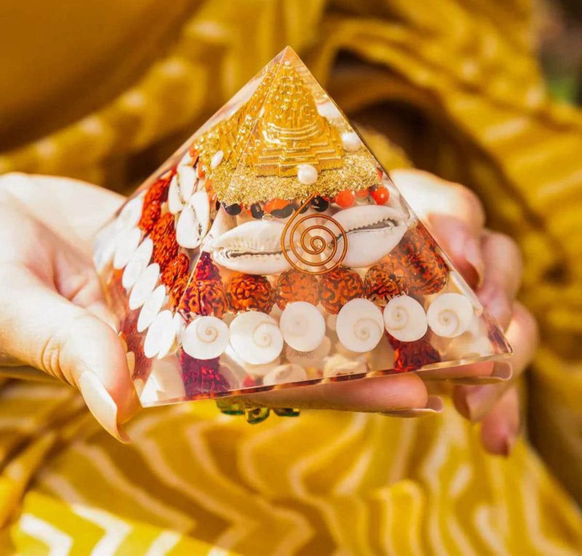 Crystal Wealth Gomati Chakra Shree Yantra Pyramid