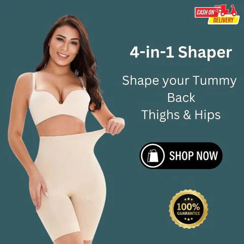 4-in-1 Shaper - Quick Slim Shape Wear Tummy, Thighs, Hips - Efffective Seamless Tummy Tucker Shapewear Body Shaper